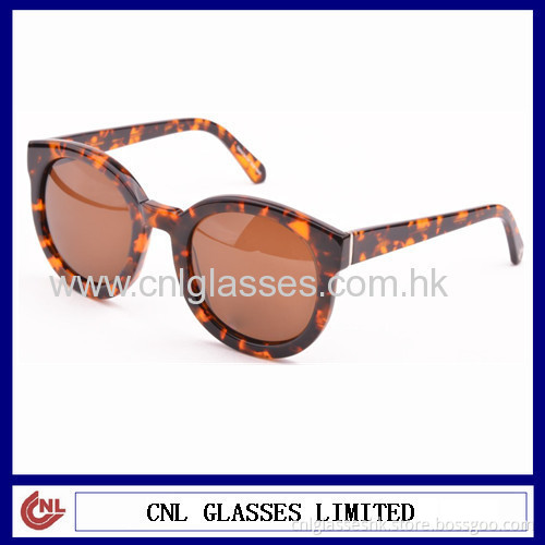 High Quality Tortoise Acetate Round Sunglasses